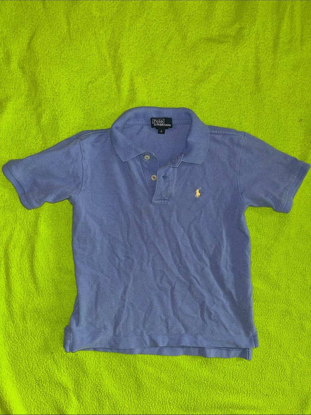 Polo by Ralph Lauren blue Short-Sleeve Polo with Yellow Pony Embroidery